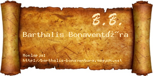 Barthalis Bonaventúra névjegykártya